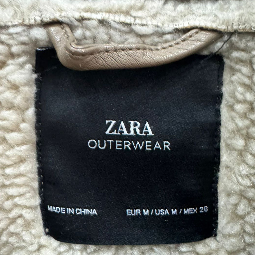 Casaco Shearling Zara Feminino – Tamanho M
