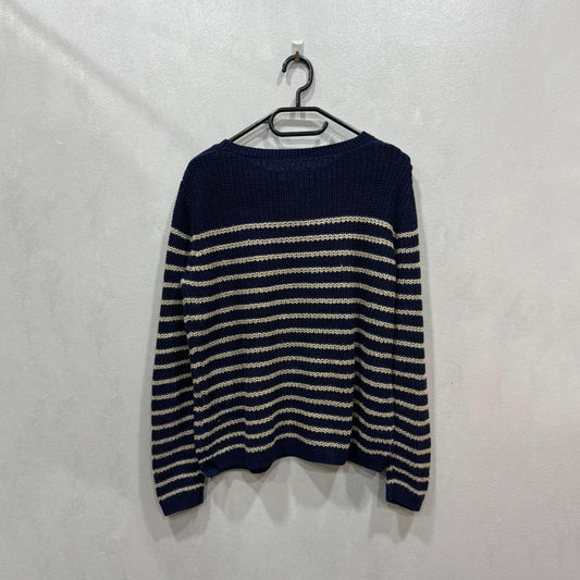 Camisola Tricot Marinho às Riscas – Springfield – Size S – Grade A