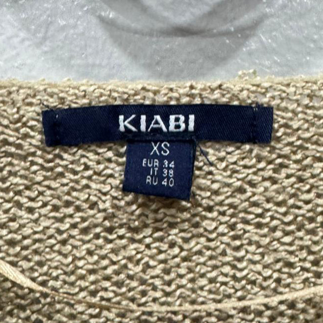 Camisola Tricot Bege Decote em V Kiabi – Tamanho XS