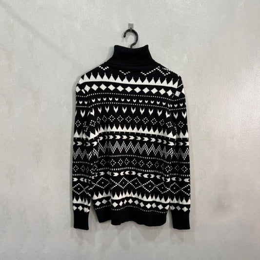 Camisola Tricot Gola Alta Preto & Branco Blue Motion – M (40/42) – Grade A