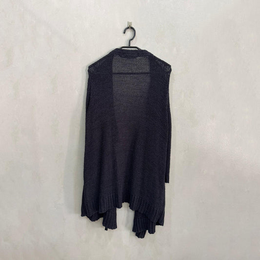 Cardigan preto em malha grossa – Tamanho L