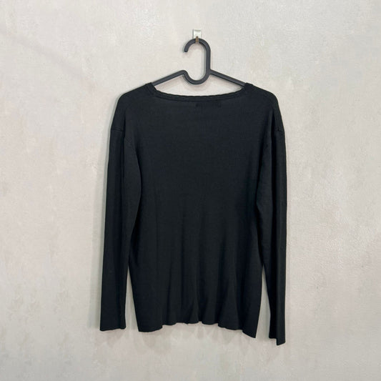 Cardigan Preto com Bordados Florais – Tamanho Único