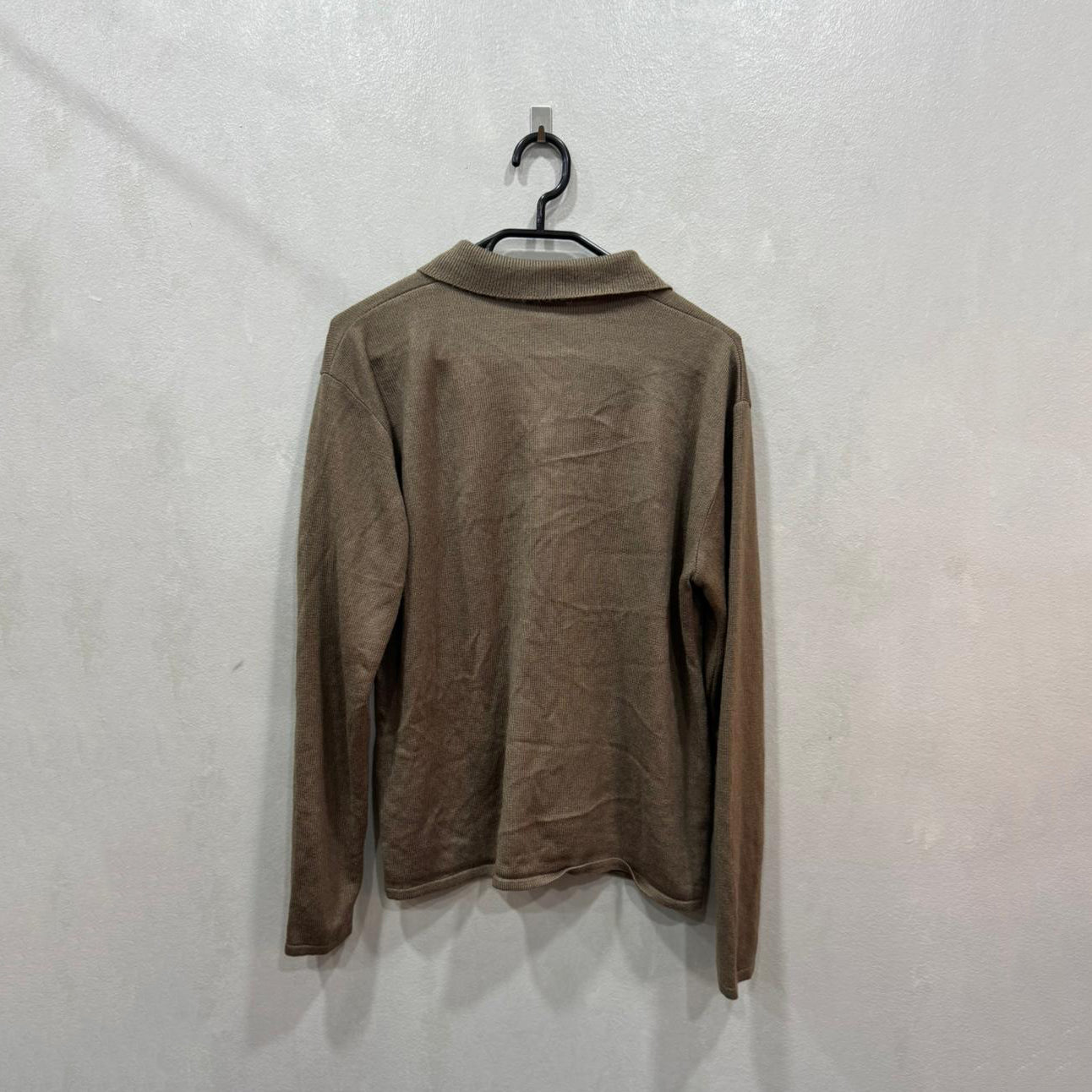 Cardigan castanho com gola clássica – Tamanho Único
