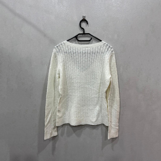 Camisola branca de malha texturada – Tamanho único