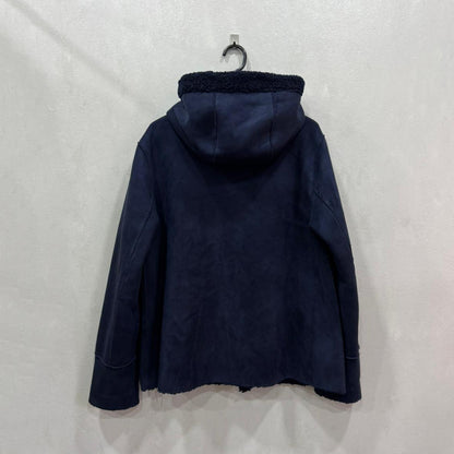 Casaco Azul-Marinho com Capuz e Forro de Pelo – Tamanho Único