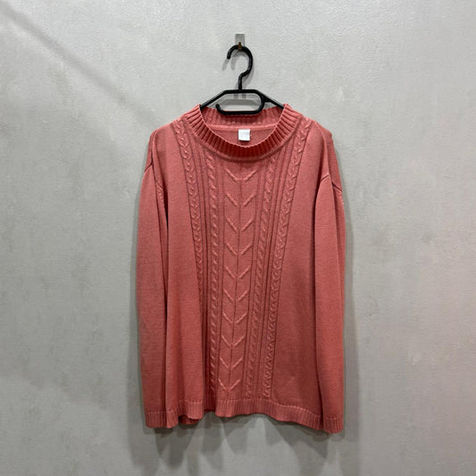 Malha tricot rosa com tranças — Grade A (Tamanho Único)