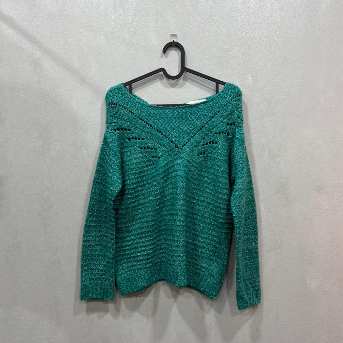 Malha tricot verde petróleo BSK Knitwear – XS/S – Grade A