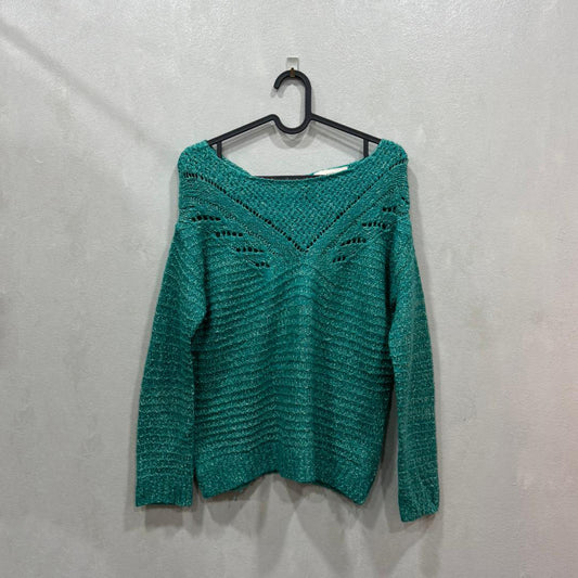 Malha tricot verde petróleo BSK Knitwear – XS/S – Grade A