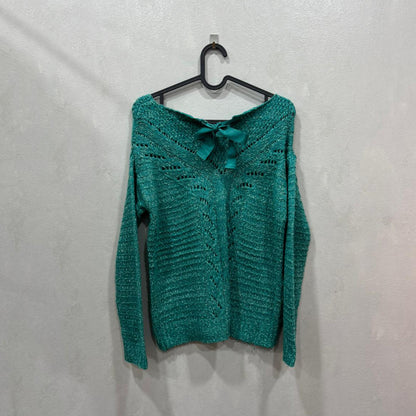 Malha tricot verde petróleo BSK Knitwear – XS/S – Grade A