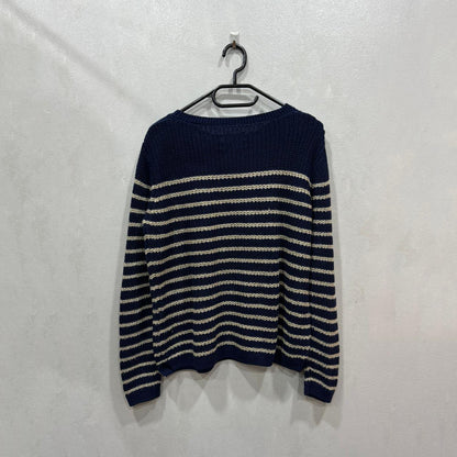 Camisola Tricot Marinho às Riscas – Springfield – Size S – Grade A