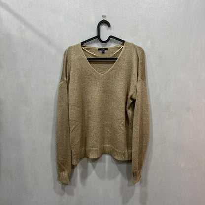 Camisola Tricot Bege Decote em V Kiabi – Tamanho XS