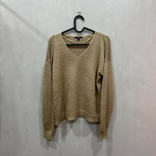 Camisola Tricot Bege Decote em V Kiabi – Tamanho XS