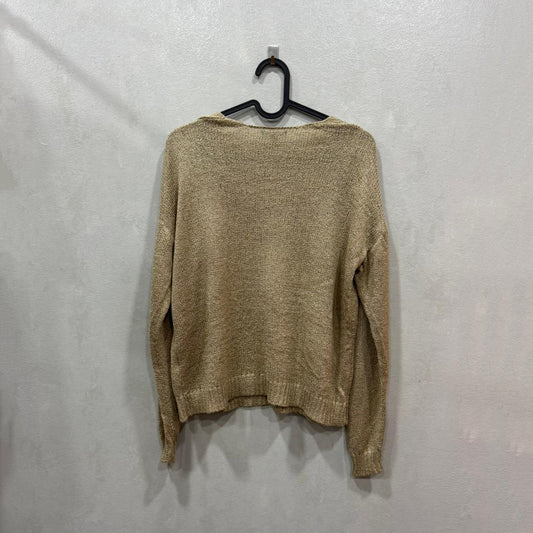 Camisola Tricot Bege Decote em V Kiabi – Tamanho XS