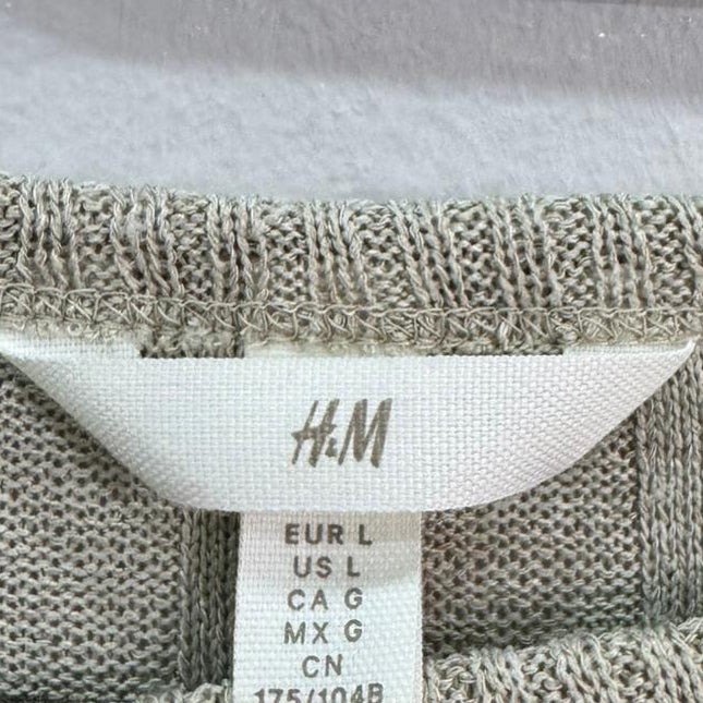 Malha Canelada H&M Em Cinza – Tamanho L – Grade A