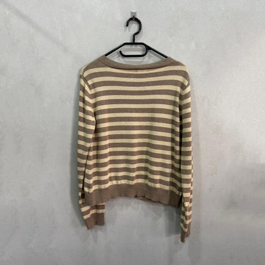 Casaco Tricot Trucco Listrado Com Bordado Floral – Tamanho 40 – Grade A