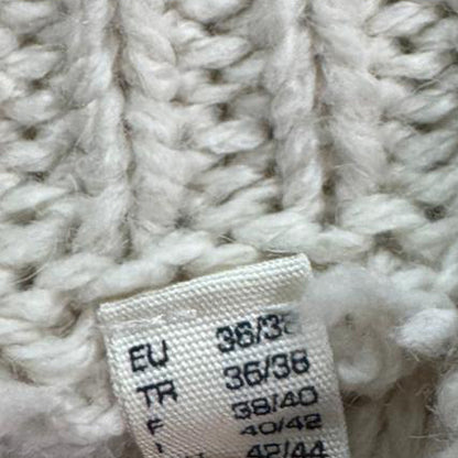 Camisola Creme Tricot Canelado às Riscas – Tamanho 38/38 – Grade A