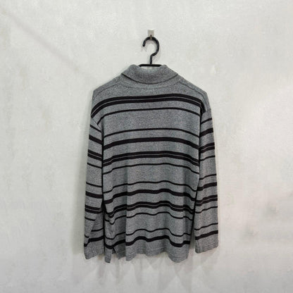 Camisola De Lã Cinzenta Com Risca Preta – Tamanho Único – Grade A