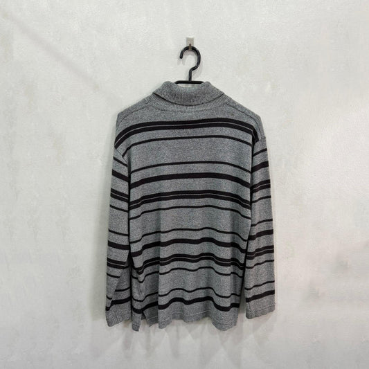 Camisola De Lã Cinzenta Com Risca Preta – Tamanho Único – Grade A