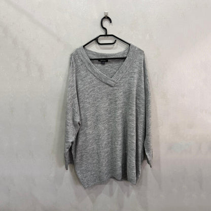 Suéter Cinzento Oversized Em Malha Suave – Tamanho XXL (Grade A)