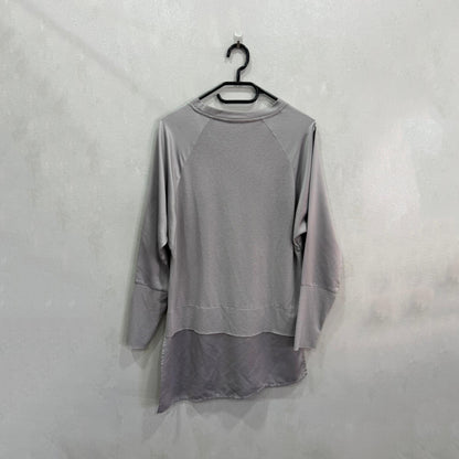 Camisola Zara Cinza Assimétrica Manga 3/4 – Tamanho S – Grade A