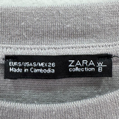 Camisola Zara Cinza Assimétrica Manga 3/4 – Tamanho S – Grade A