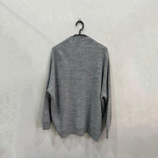 Cardigan Cortefiel Weekend Cinza em Malha Aberta – Tamanho M