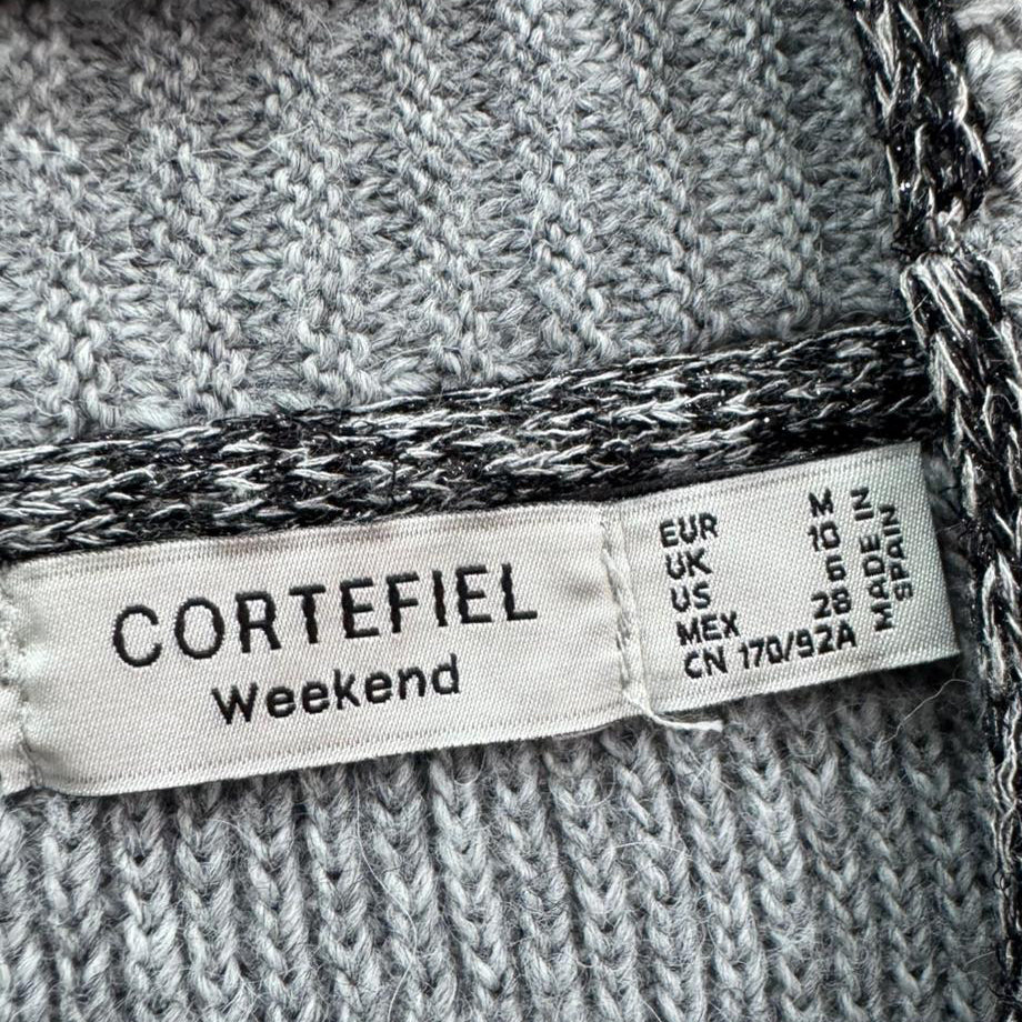 Cardigan Cortefiel Weekend Cinza em Malha Aberta – Tamanho M