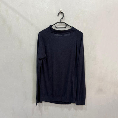 Camisola Preta em Malha com Decote Envolvente – Tamanho Único