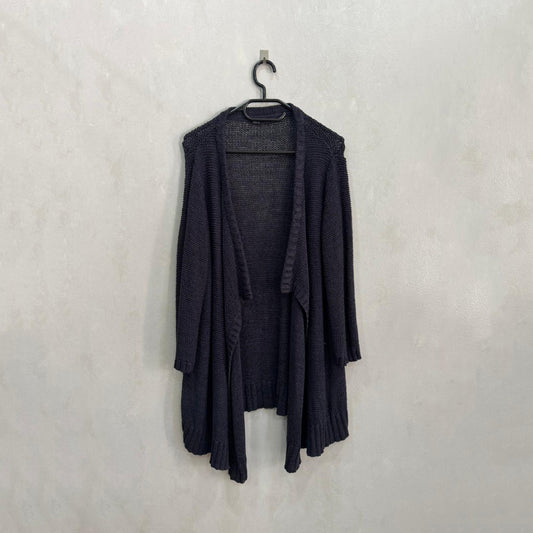 Cardigan preto em malha grossa – Tamanho L