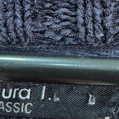 Cardigan preto em malha grossa – Tamanho L