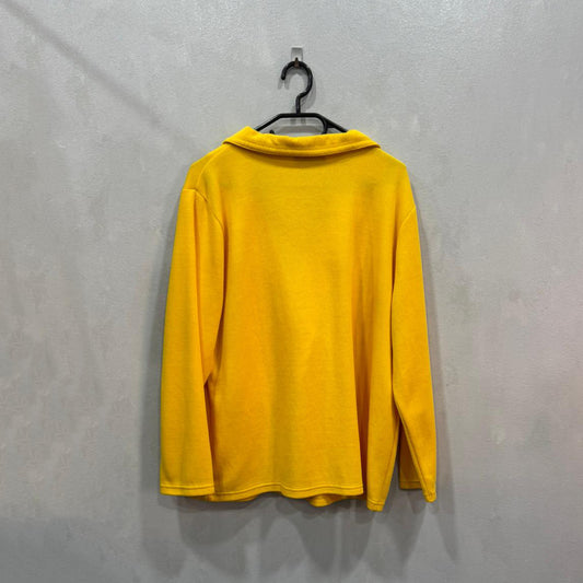 Cardigan amarelo com gola estruturada – Tamanho único