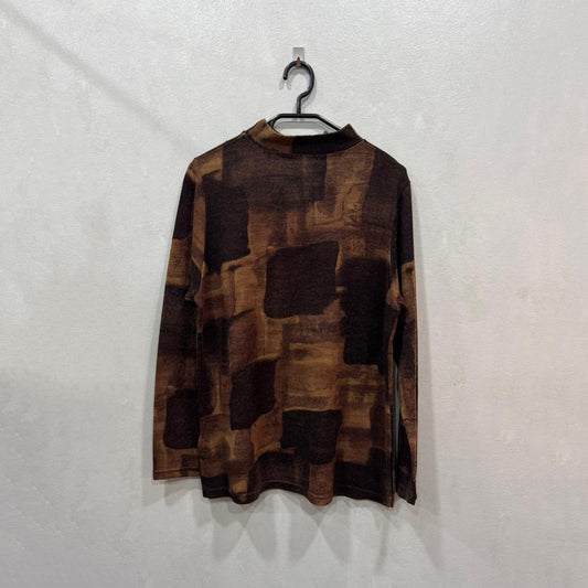 Camisola estampada em tons terra – Tamanho Único