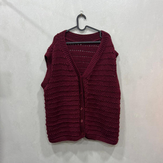Colete tricotado em vinho – Tamanho Único