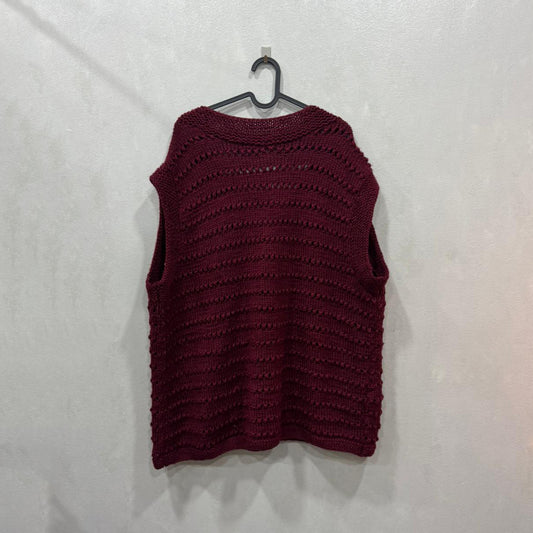 Colete tricotado em vinho – Tamanho Único