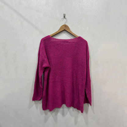Camisola fúcsia em tricot leve – Tamanho Único