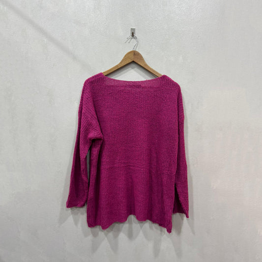 Camisola fúcsia em tricot leve – Tamanho Único