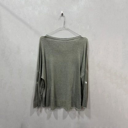 Camisola verde casual com bolsos frontais – Tamanho Único