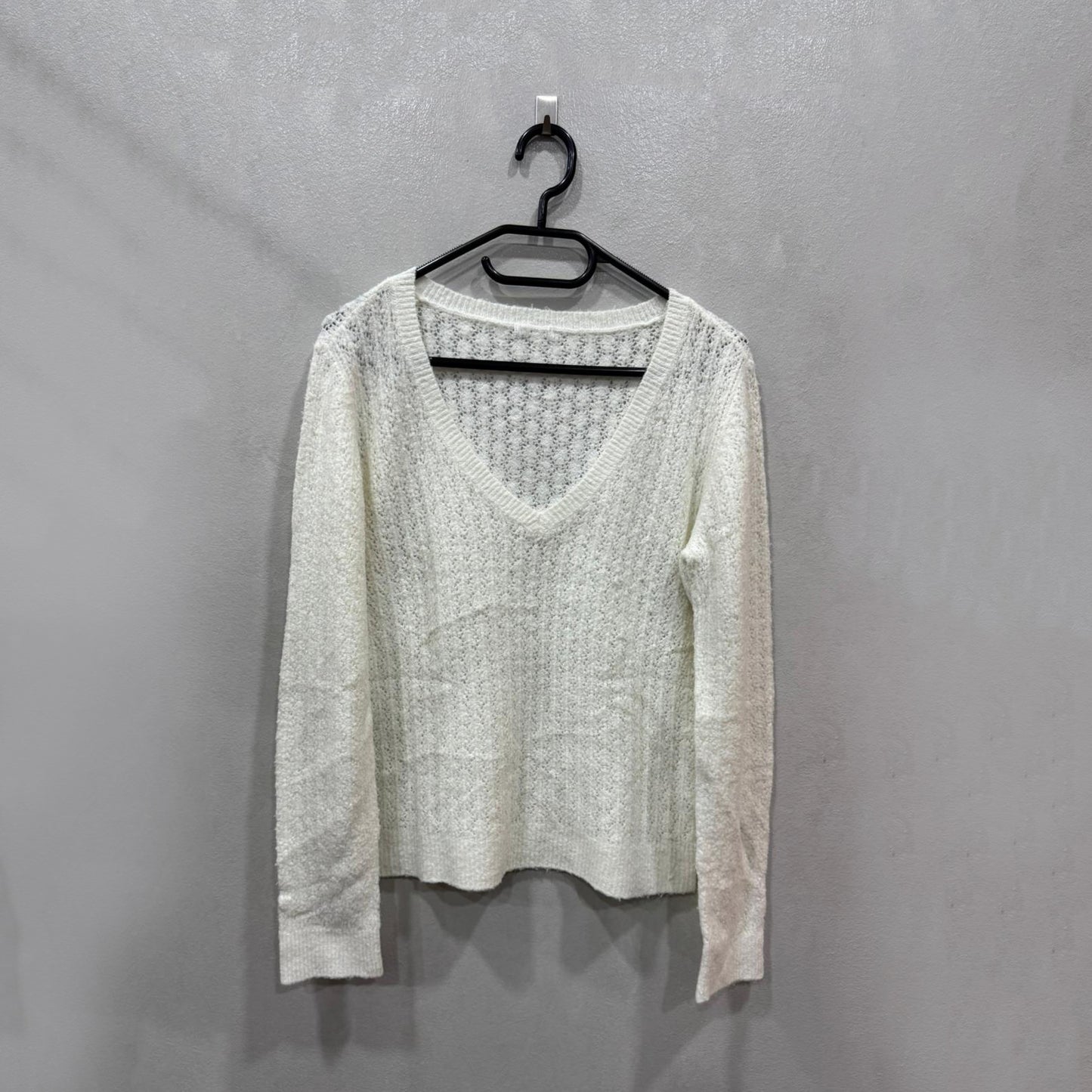 Camisola branca de malha texturada – Tamanho único