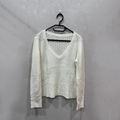 Camisola branca de malha texturada – Tamanho único