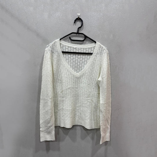 Camisola branca de malha texturada – Tamanho único