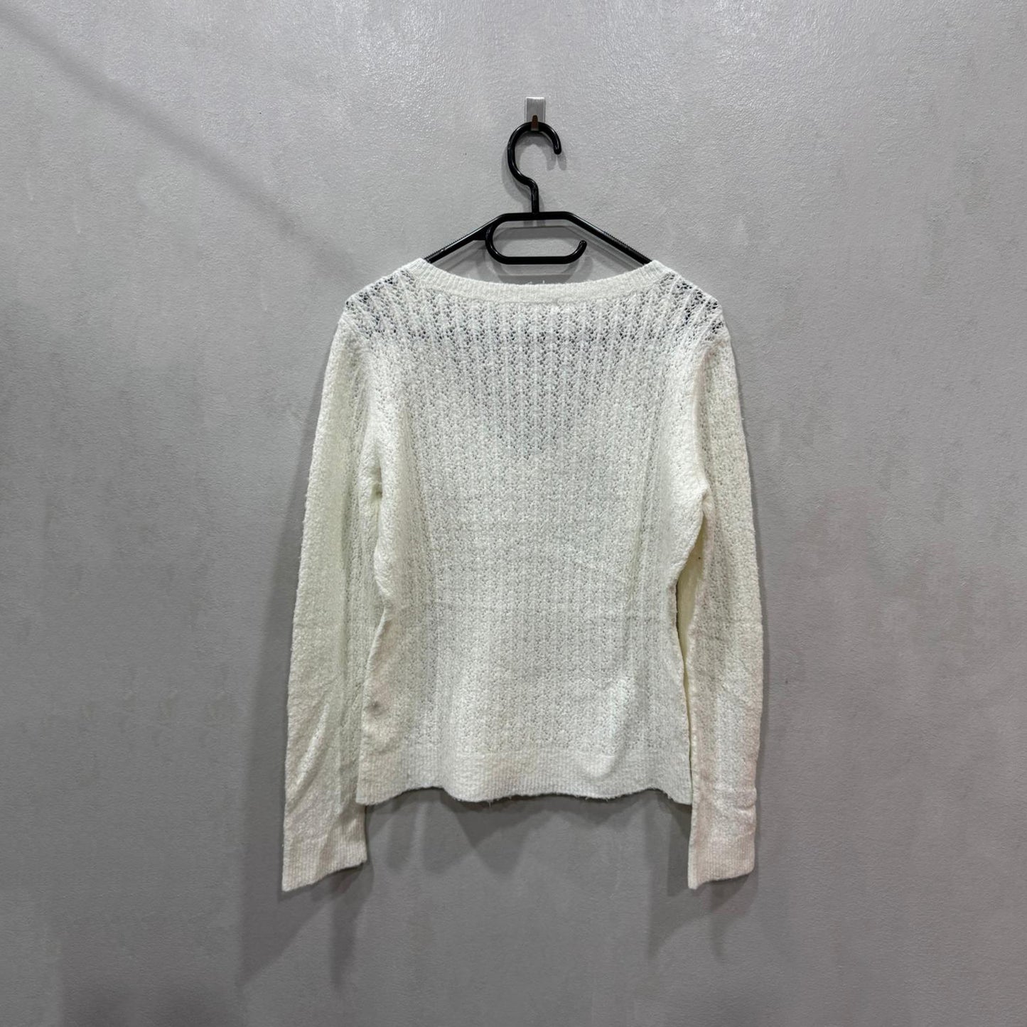 Camisola branca de malha texturada – Tamanho único