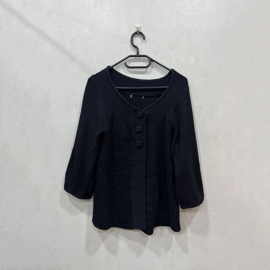 Casaco estruturado preto com botões frontais – Tamanho único