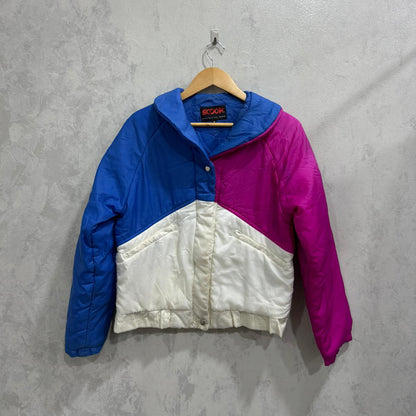 Casaco de Ski Vintage SOOOP – Multicolor (Azul, Rosa e Branco) – Tamanho M
