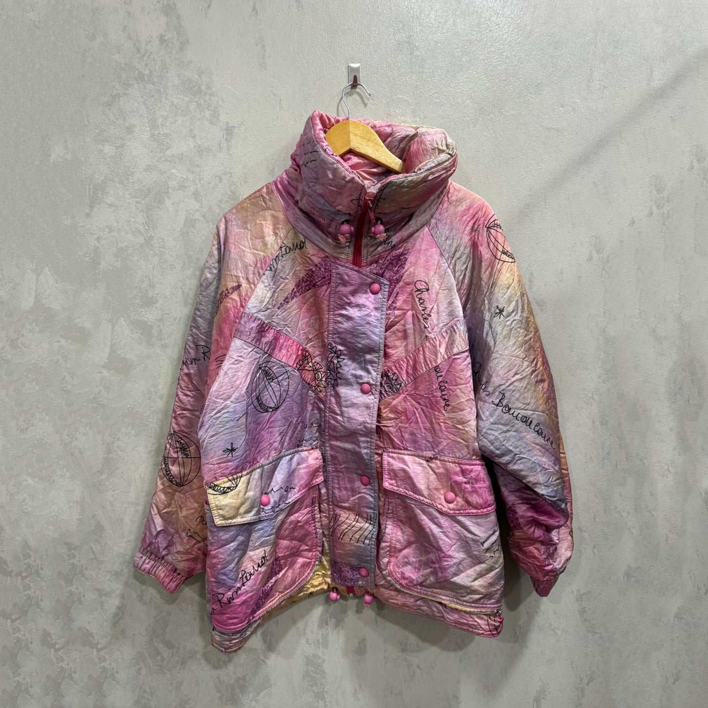 Casaco Ski Vintage Tie-Dye Pastel – Tamanho Único (Unissex)